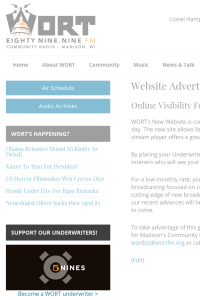 Website advertising example