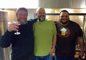 Jim, Tom & bartender Greg at Parched Eagle Brewpub 