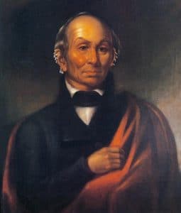 Robert Sully painted this original portrait of Black Hawk at Fortress Monroe, Virginia, while Black Hawk was confined there in 1833. 