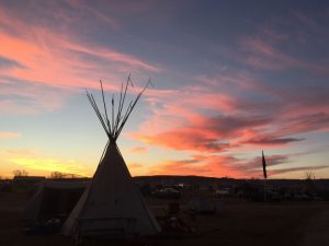 sunset at Standing Rock