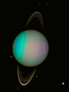 Tilted Uranus and its rings. Credit: NASA and Erich Karkoschka, U. of Arizona