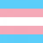 Transgender Pride Flag in turquoise, pink, and white.