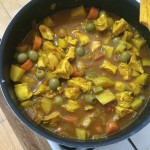 Pot on the stove with Veracruz-Style Chicken Stew